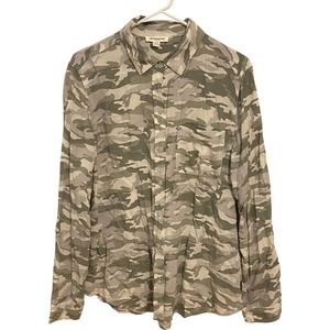 ⚜️ BEACH LUNCH LOUNGE Camo Camouflage Button Down shirt L